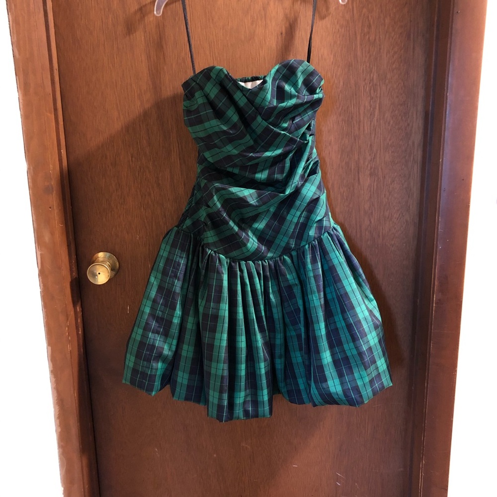 Luella for Target Green Plaid Strapless Dress